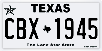 TX license plate CBX1945
