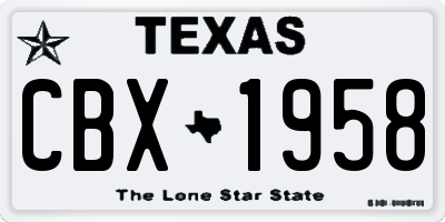TX license plate CBX1958