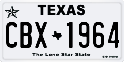 TX license plate CBX1964