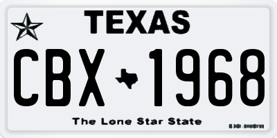 TX license plate CBX1968