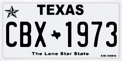 TX license plate CBX1973