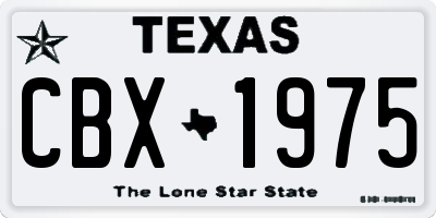 TX license plate CBX1975