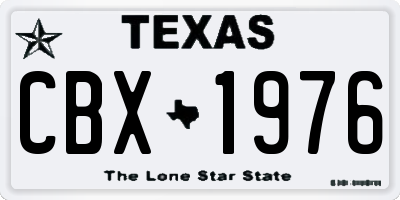 TX license plate CBX1976
