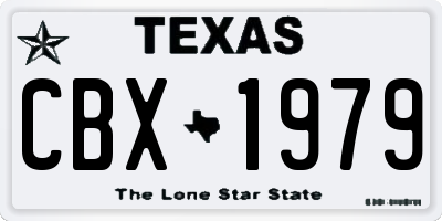 TX license plate CBX1979