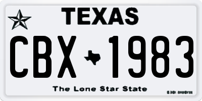 TX license plate CBX1983