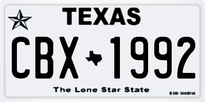 TX license plate CBX1992