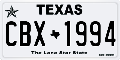TX license plate CBX1994