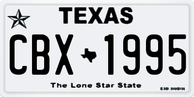 TX license plate CBX1995