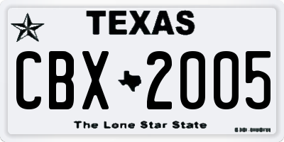TX license plate CBX2005
