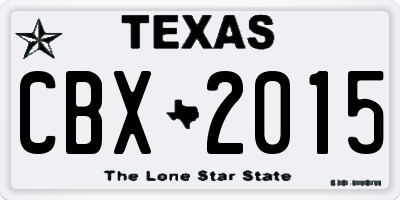 TX license plate CBX2015