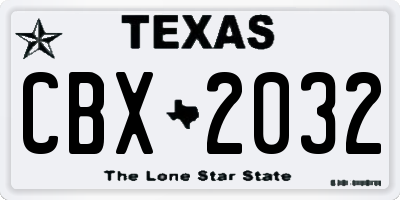 TX license plate CBX2032