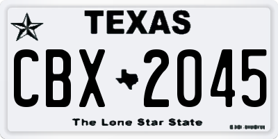 TX license plate CBX2045