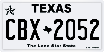 TX license plate CBX2052