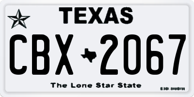 TX license plate CBX2067