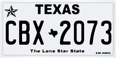 TX license plate CBX2073