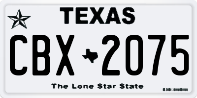 TX license plate CBX2075