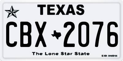 TX license plate CBX2076