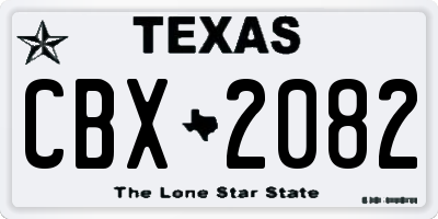 TX license plate CBX2082