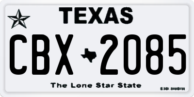 TX license plate CBX2085