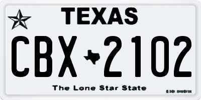 TX license plate CBX2102