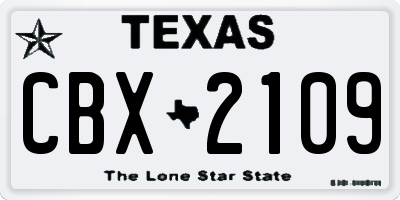 TX license plate CBX2109