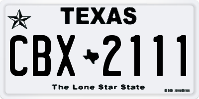 TX license plate CBX2111