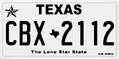TX license plate CBX2112