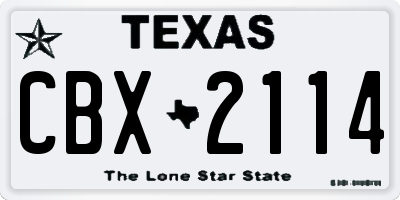 TX license plate CBX2114