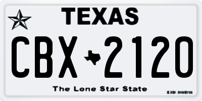 TX license plate CBX2120