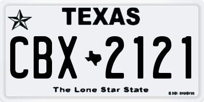 TX license plate CBX2121