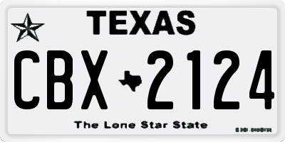 TX license plate CBX2124