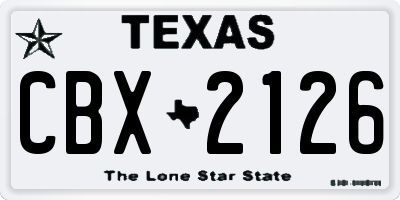 TX license plate CBX2126