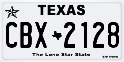 TX license plate CBX2128