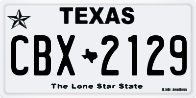 TX license plate CBX2129