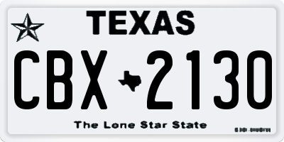 TX license plate CBX2130