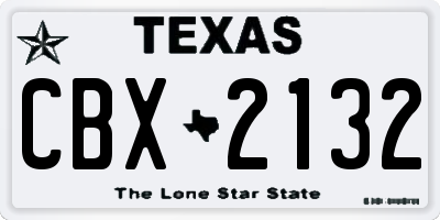 TX license plate CBX2132