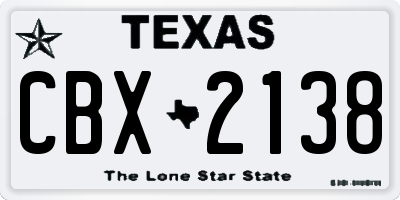 TX license plate CBX2138
