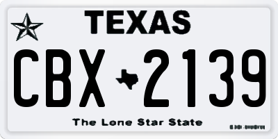 TX license plate CBX2139