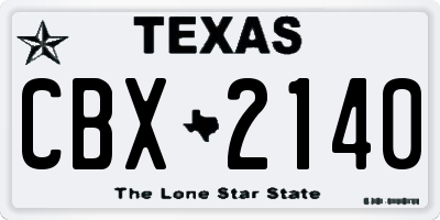 TX license plate CBX2140