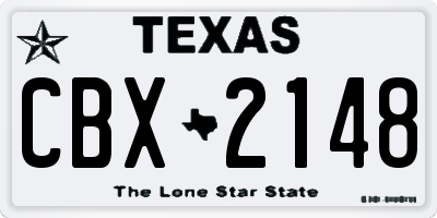TX license plate CBX2148