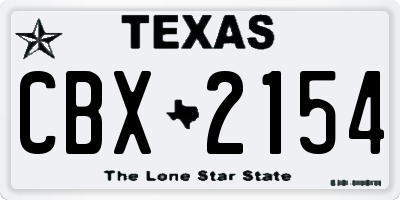 TX license plate CBX2154