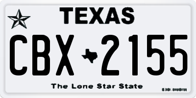 TX license plate CBX2155