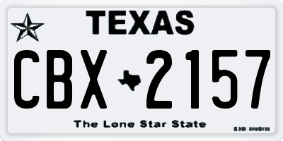 TX license plate CBX2157