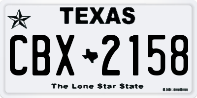 TX license plate CBX2158