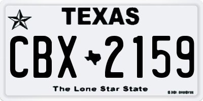 TX license plate CBX2159
