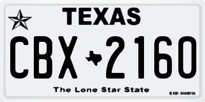 TX license plate CBX2160