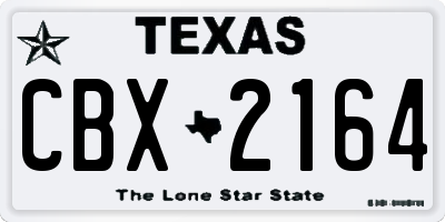 TX license plate CBX2164