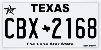 TX license plate CBX2168