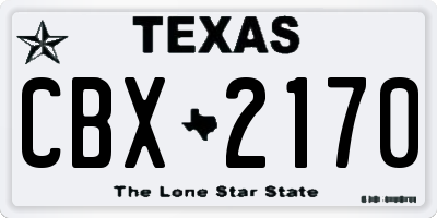 TX license plate CBX2170