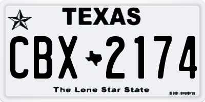 TX license plate CBX2174